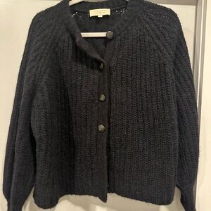 Sezane Black Knit Cardigan